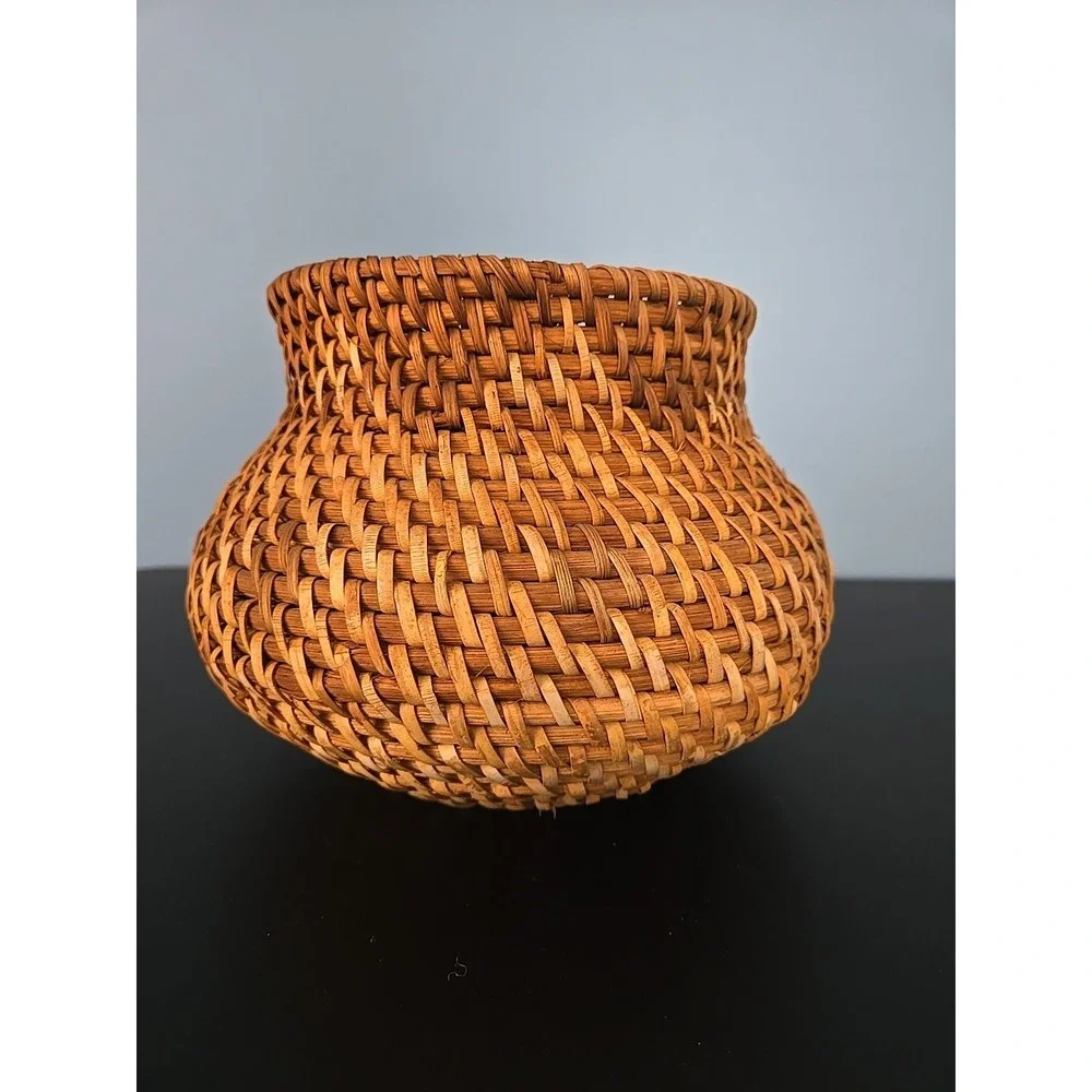 Vintage Wicker Woven Vase Boho Baskets Home Decor Tight Weave‎ For Dry Flower